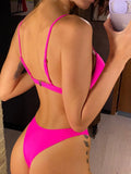 New Sexy V-bar Underwired Bra Push Up Bikini Women Swimwear Female Swimsuit Two-pieces Set V Wire Bather Bathing Suit Swim V1732