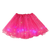 Women's Tulle Skirt Star Sequined Short Tutu Skirt Fancy Ballet Dancewear Party Costume Ball Gown Led Light Luminous Mini Skirts