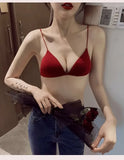 MOYISU Desire Sexy Girl Underwear Front Buckle Thin Shoulder Triangle Cup Thin Back Without Underwire Sexy Simple Bra Small Bra