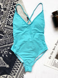 2026 V Neck Scrunch Butt Female Swimwear One Piece Swimsuit Women Backless Monokini Sexy High cut Bathing Suit Swim Bodysuit