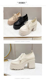 Spring Women Pumps Black Loafers Chunky 10CM High Heels High Platform British Autumn Ladies Thick Bottoms Shoes 2026 New
