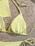 Vintage 3D Flower Thong Bikini Set 2026 Women Summer Fruit Print Cover Up 3 Piece Swimwear Push Up Bra Bathing Suit Swimsuit