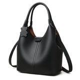New Trendy Casual Soft PU Women's Handbags Solid Color Large Capacity Female Shoulder Bags Retro Tote Bags For Commute Shopping