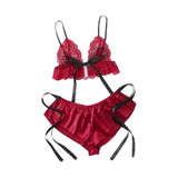 Women's 2 Piece Pajama Sets Lingerie Solid Color Bow Bandage Bra Camisole with Shorts Sexy Loungewear Summer
