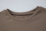 FDYOUI Women O-neck Short Sleeve Solid T-shirts 2026 Summer Chic Ruched Bandage Corset T-shirt Female Tunics Irregular Crop Tops