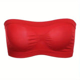 Women’s Strapless Bandeau Bra Soft Stretch Breathable Seamless Mesh No Underwire Comfortable Summer Everyday & Formal Wear