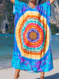 2026 New Colorful Kaftan Tunic Beach Dress Beach Wear Beachwear Beach Cover Up Cover-upsLoose Maxi Dress Female Women V4428