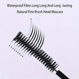 Silk Fiber Curling Mascara, Ultra-Fine Brush, Lengthening & Volumizing, Waterproof, Smudge-Proof, Long-Lasting, Unisex, Eye Safe
