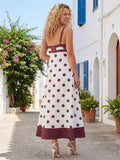 2026 Summer Women Slip Dress Spaghetti Straps Dots Print Swing A-line Dress Party Bohemian Casual Elegant Dresses
