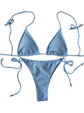 2025 Ribbed Micro Tiny Bikini Women Bandage String Swimsuit Female Swimwear Two Pieces Bikini Set Brazilian Bathing Suit Swim