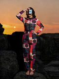 One Piece Sun Protection Swimwear 2026 Women Long Sleeved Print Swimsuit Female Sports Bather Swimming Bodysuit Beach With Pants