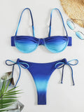 Underwired Gradient High Cut Bikini Female Swimsuit Women Swimwear Two-pieces Bikini Set Micro Thong Bathing Suit Swim Beachwear