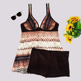 DEKA Women Plus Size Tankini Set Bikini Print Swimwear Brazilian Monokini Swimsuit Bodysuit Vintage Retro Bathing Suit