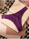 Ice Silk Leopard Women Panties Sexy G String Thong Seamless Underwear T Back Candy Color Girls Briefs Underpants Plus Size M-XXL