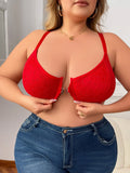 Women's Plus Size Underwear Front Button Half Cup Gathering Push Up Heart Lace Design Suitable For Voluptuous Women XL-XXXL 2498