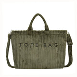 2026 Autumn New Women's Corduroy Tote Bag - Large Capacity, High-End Texture, Fashionable Commuter Shoulder & Crossbody Bag