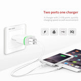 LED Light 2 USB Charger 2A EU US Fast Charging Wall Adapter for Iphone 8 8P 7 6 xiaomi redmi 4X note 4X 5 plus 5 note5a redmi 2a
