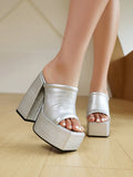 Sexy High Heels Women Slippers Platform 2026 Summer Slides Mules Shoes Leather Black White Red Sandals Large Size Brand