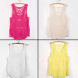 Women's Sleeveless Lace Tank Top Sexy Embroidery Hollow-out Floral Crochet Shirt Tank Tops for Women 2025