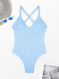 2026 Back Cross Swimsuit Solid Vintage Swimwear Women One-piece Bathing Suit Female Padded Beach Wear Swimming Summer Beachwear