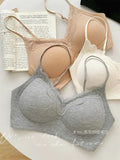 Wirefree Bra for Small Boobs Push Up Padded Strappy Summer Bralette Seamless Comfort Daily Wear Lightweight Thin Straps Lingerie
