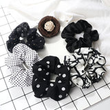 5Pcs/Lot Girl Pink Red Hair Band Accessories Fashion Large Hair Ties Solid Color Elastic Scrunchies For Women Ponytail Hairstyle