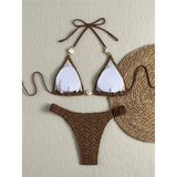 2026 Wrinkled Crinkled Halter Bikini Women Swimwear Female Swimsuit Two-pieces Bikini set Padded Bather Bathing Suit Swim V8135