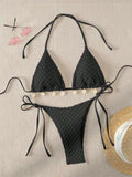 DEKA Tie Side Thong Swimwear New Sexy Bikini Set White Shell Designer Swimsuit Halter Push Up Micro Bikinis Summer Bathing