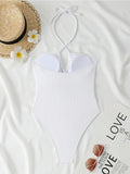 2026 Sexy Halter Swimsuit One Piece Hollow Swimwear Women Bathers Bathing Swimming Swim Suit Female Beachwear
