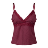 Women Lace Trim Vest Spaghetti Strap V-neck Corset Tank Tops Daily Casual Party Club Retro Elegant Camisole Shirts Summer