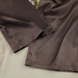 Women Silk Satin Pajama Set Deep V Neck Long Sleeve Lace Trim Tie Front Top Pants Soft Loungewear Elegant Home Sleepwear Night