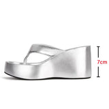 2026 Brand New Flip Flops Sandal Summer Black Platform Sandals Women Outdoor Slipper Wedges Slides 10cm High Heels Shoes Mules