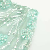 Fashion Floral Sequ Pearl Mini Skirt For Women Summer Vacation Beaded Hip Package Short Skirts Evening Party Lady Beach QH8J