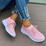 Spring Autumn Solid Breathable Mesh Flat Shoes Women Plus Size Non Slip Sock Sneakers Woman Comfortable Soft Sole Sport Shoes