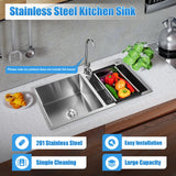 Stainless Steel Double Bowl Drop In Kitchen Sink With Noise Reduction