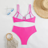 2025 U-wire Bikini Women Sexy Strappy Swimwear Female Solid Swimsuit Bathers Bathing Swimming Swim Suit Beachwear