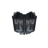 Phantasy Sexy Lace See through Crop Top Women Fashion Floral Embroidery Black Tank Top Night club Dress up 2026 Summer Outfit
