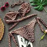 Leopard Knotted Polka Dot Bikini 2025 Women Strapless Bandeau Swimsuit Female Swimwear Two Pieces Bikini Set Bathing Suit Swim