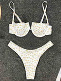 Underwired V-Bar Bikinis 2026 Polka Dot Bikini Women Swimsuit Female Swimwear Two Pieces Bikini Set Push Up Bathing Suit Swim