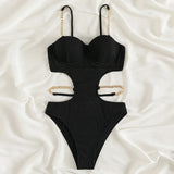 Sexy Ribbed Underwired Bra Cup Female Swimwear One Piece Swimsuit Women Backless Monokini High Cut Bathing Suit Swim Bodysuit