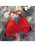 S - XL 9 Colors Crochet Knitted Bikini Top Female Swimsuit Women Swimwear Bather Bathing Suit Swim Hollow Out Beach Top V4194