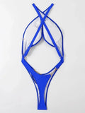 Tummy Cut Out Extreme Micro Thong Female Swimwear One Piece Swimsuit Women Cross Backless Monokini High Cut Bathing Suit Swim