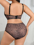 Plus Size Sexy Lace Lingerie Set, Seamless Push-up Bra with Side Support for Full Bust Support