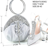 Doershow beautiful Italian Shoes And Bag Sets For Evening Party With Stones Italian Leather Handbags Match Bags! HRT1-33
