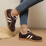 Plus Size 42 Flock Flat Sneakers for Women 2026 Fashion Anti Slip Lace Up Tennis Shoes Woman Platform German Training Shoes