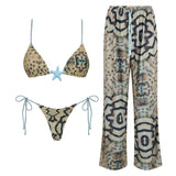Bandeau 3 Pieces Bikini 2026 Sexy Women Swimsuit Swimwear Female Dress Cover Up Bikini Set Beachwear Bathing Suit Swimming Suit