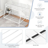 Space Saving Metal Bunk Bed With Ladder And Steel Support