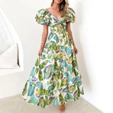 Sexy Dresses For Women Summer Trendy Boho Floral Printed Short Sleeve Vestido Seductive Off Shoulder Knee Length Dress For Woman