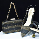 Doershow African fashion Italian Shoes And Bag Sets For Evening Party With Stones SILVER Italian Handbags Match Bags! Hb1-2
