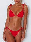 2025 Ribbed Micro Tiny Bikini Women Bandage String Swimsuit Female Swimwear Two Pieces Bikini Set Brazilian Bathing Suit Swim